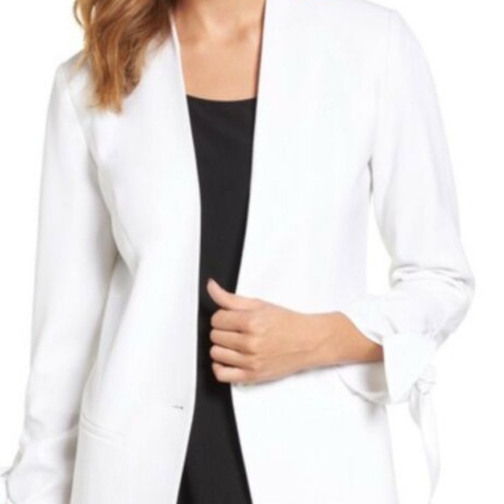 Halogen Tie Sleeve Blazer - White Size M